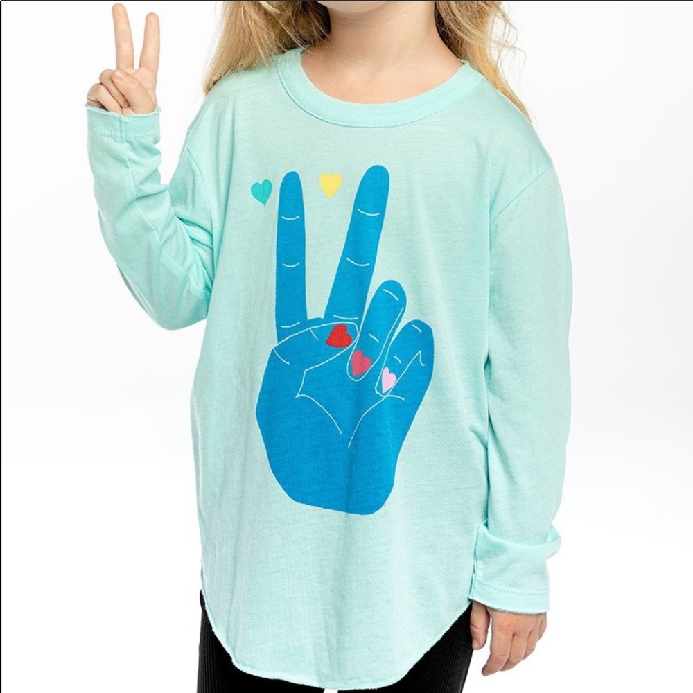Chaser – Girls “Peace & Hearts” Long Sleeve Tee